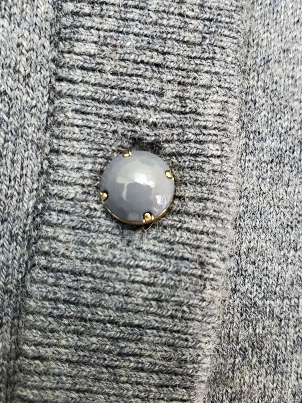 Kate Spade Carine gray wool cashmere blend button front cardigan